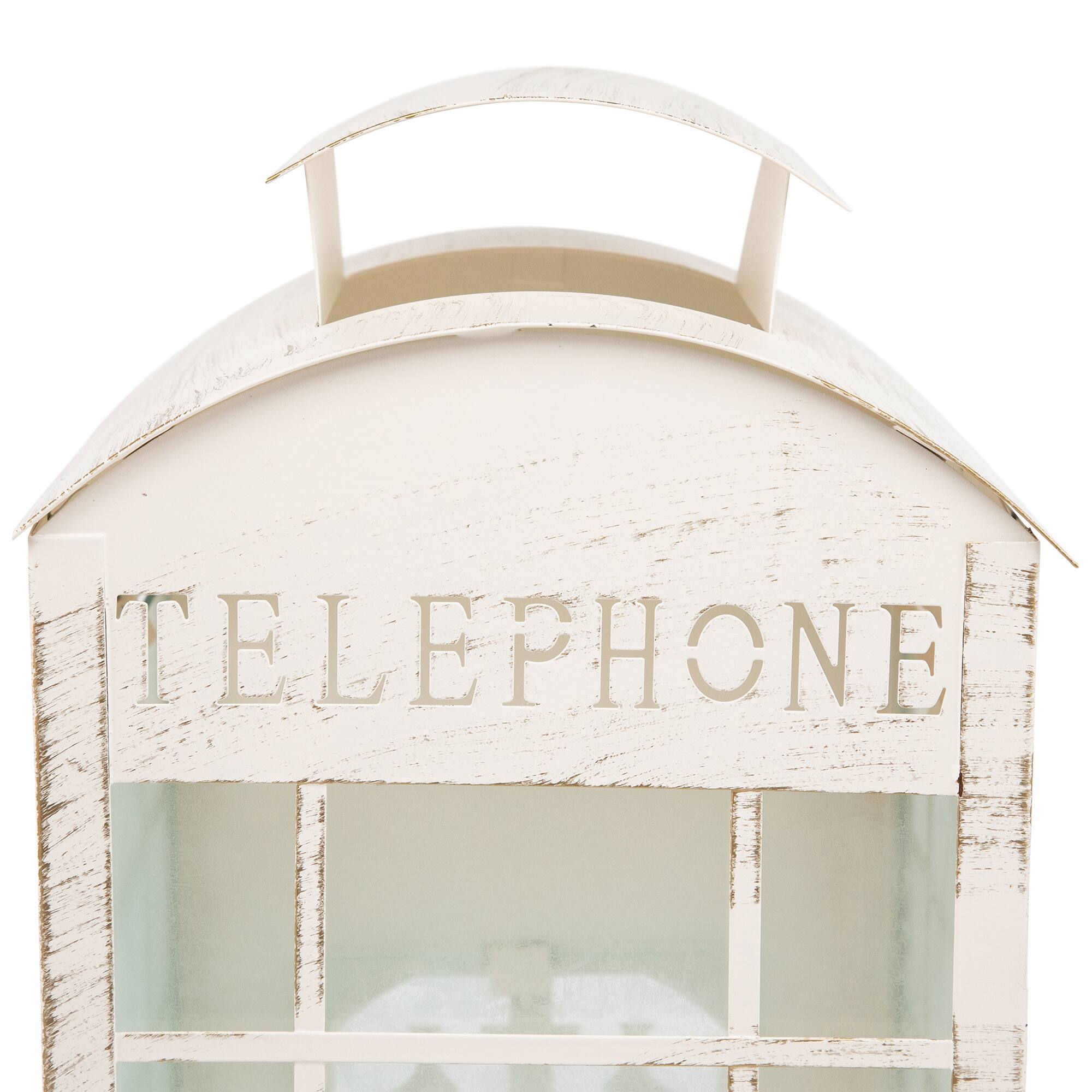 Alt View 5. Northlight - Weathered Telephone Booth Candle Lanterns - 25" - Cream and Gold - Set of 4 - Ivory.