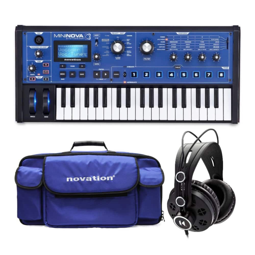Novation - MiniNova Synthesizer Bundle with Carry Case and Knox Studio Headphones