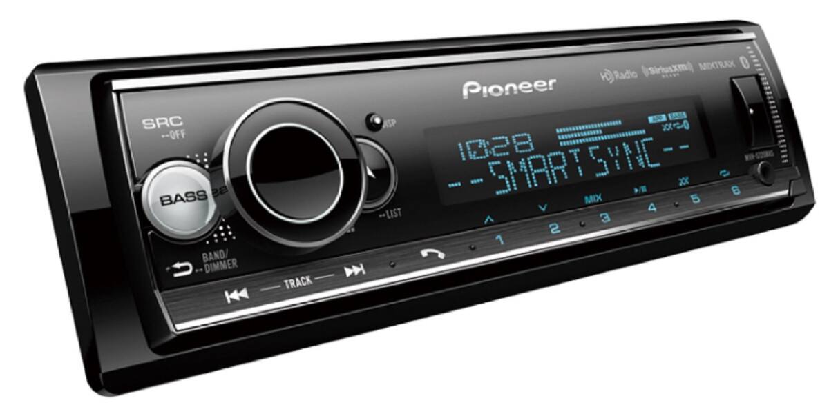 Angle. Pioneer - In-dash 22W 4-Ch. 1-DIN Bluetooth Capable Alexa and HD-Radio Built-In Audio Digital Media Receiver - Black.