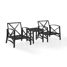 Crosley Furniture - Kaplan 3Pc Outdoor Chair Set - Side Table & 2 Chairs - Mist