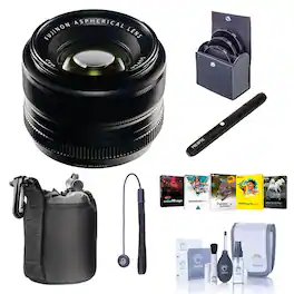 Fujifilm - XF 35mm f/1.4 Lens, Bundle with Tiffen 52mm Filter Kit, Lens Case, Lens Cap Tether, Cleaning Kit, Lens Cleaner,