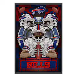 Sporticulture - Buffalo Bills Framed Stained Glass Art Print - Blue