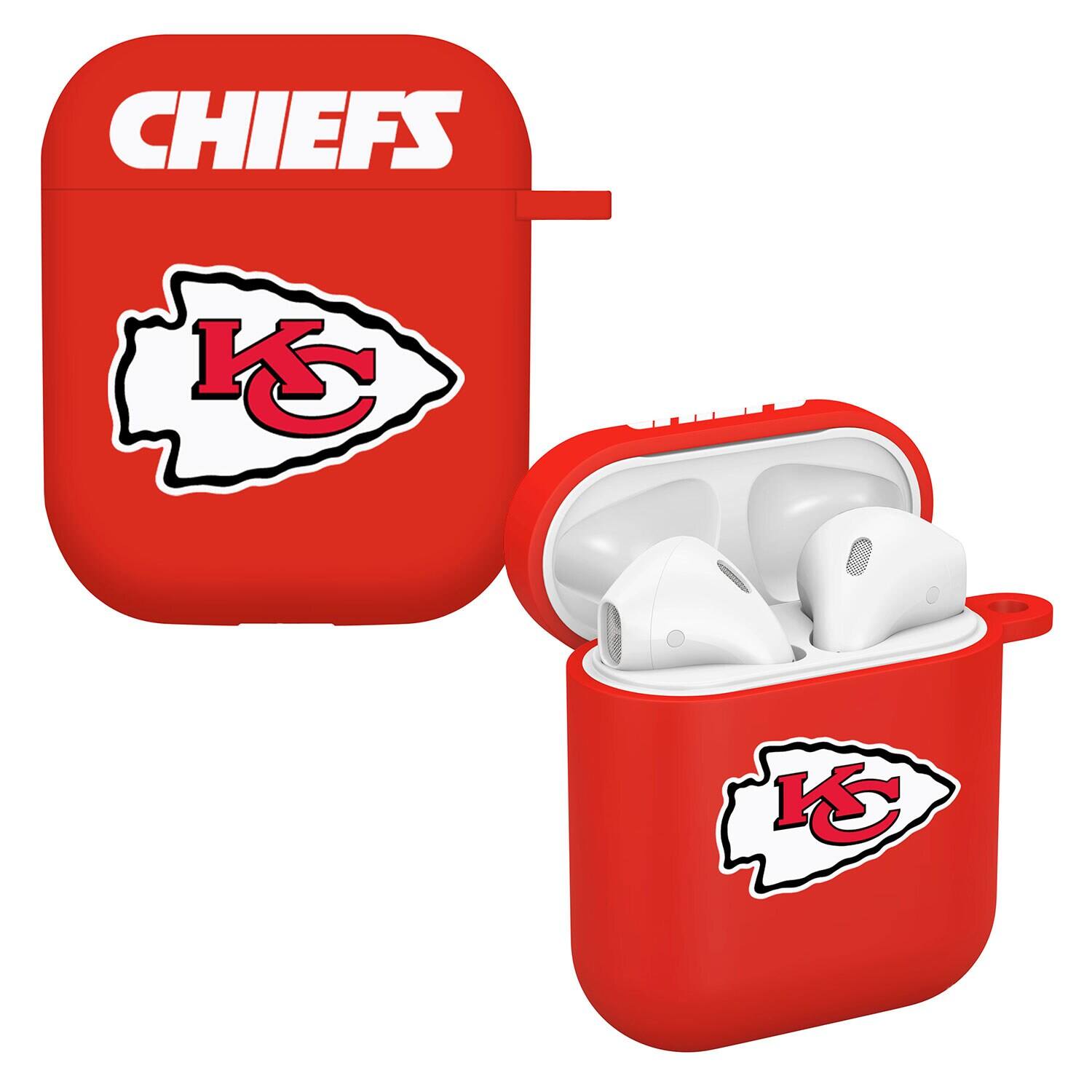 Front. Artinian - Red Kansas City Chiefs AirPods Case Cover - Red.