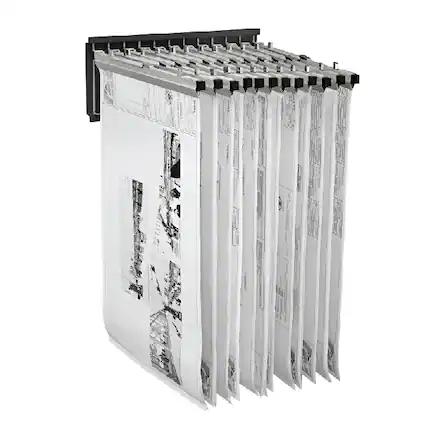 Front. AdirOffice - Steel Blueprint Storage Pivot Wall Rack Office File Rack - Black.