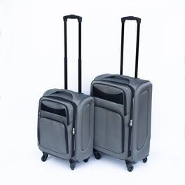 BreeBe - Two-piece suitcase suitcase set Oxford trolley case without password lock universal wheel - Gray