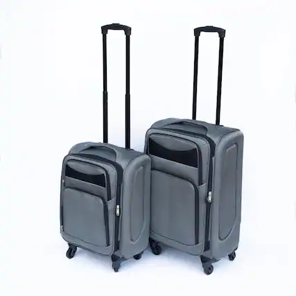 Front. BreeBe - Two-piece suitcase suitcase set Oxford trolley case without password lock universal wheel - Gray.