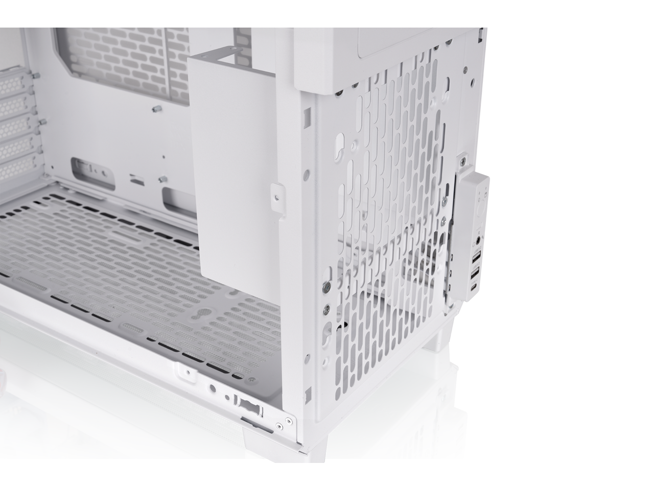 Alt View 9. Thermaltake - Thermaltake TR200 WS Micro-ATX/ITX Chassis with Wood Trim - Snow White - Snow.