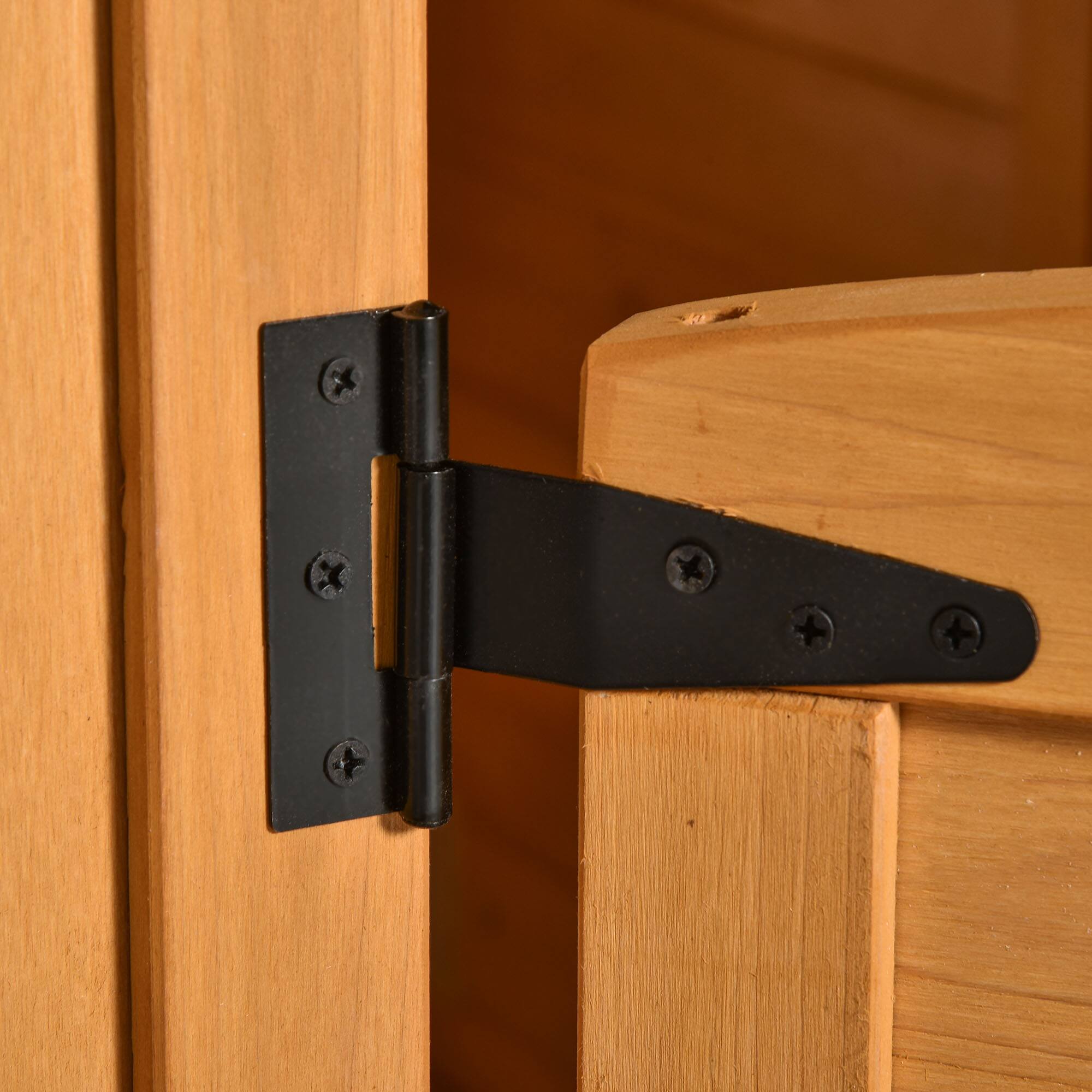 Alt View 4. Outsunny - Wooden Playhouse for Kids Outdoor, Working Door, Windows, Mailbox, Bench, Flowers Pot Holder, 48" x 42.5" x 53".