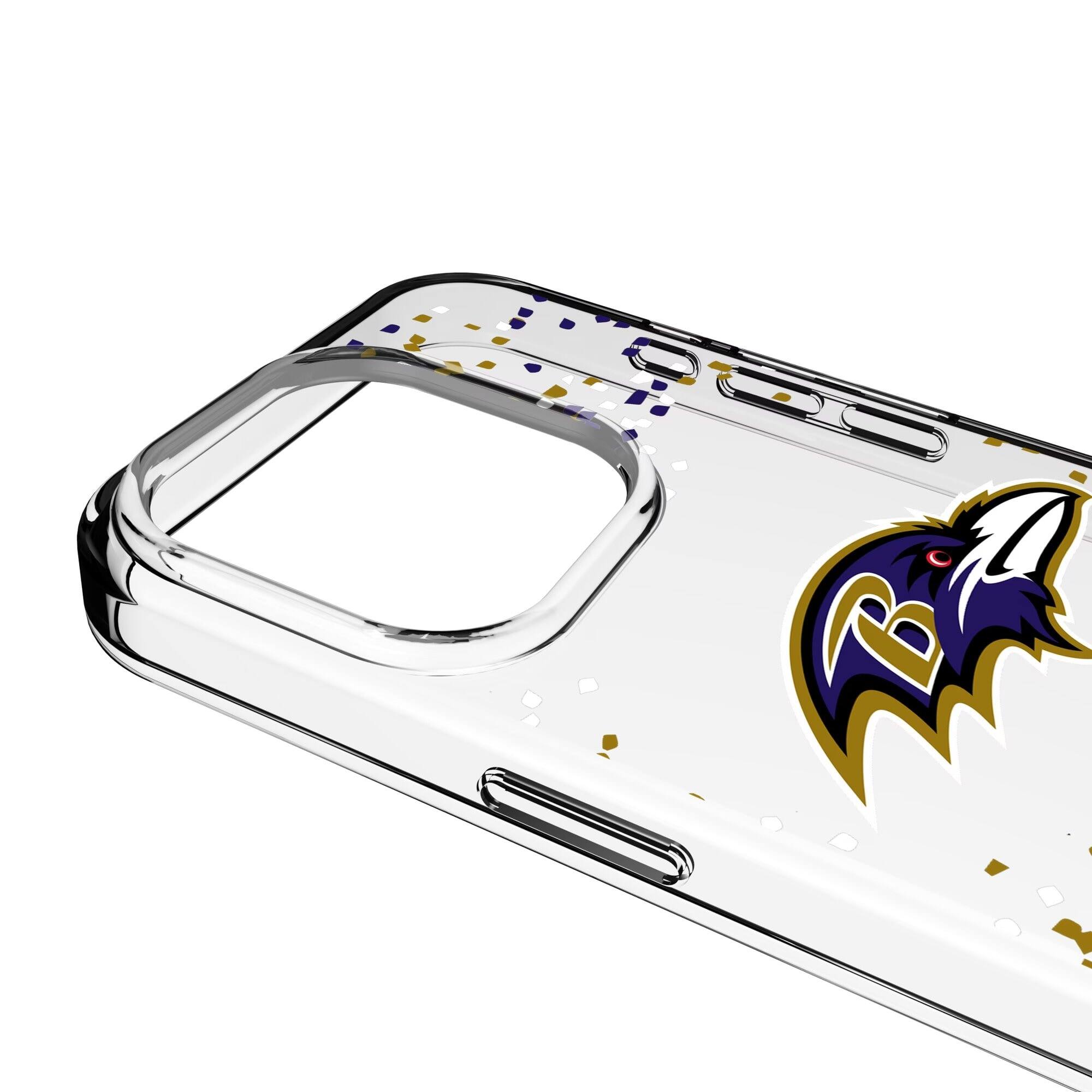 Alt View 2. Keyscaper - Baltimore Ravens iPhone Clear Case with Confetti Design - 15 - Multicolor.