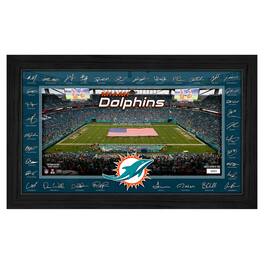 Highland Mint - Miami Dolphins 12" x 20" 2025 Signature Gridiron Panoramic Framed Photo - Multicolor