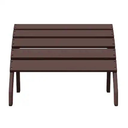 Front. WestinTrends - WestinTrends Dylan Outdoor Patio HDPE Adirondack Ottoman Footrest - Dark Brown.