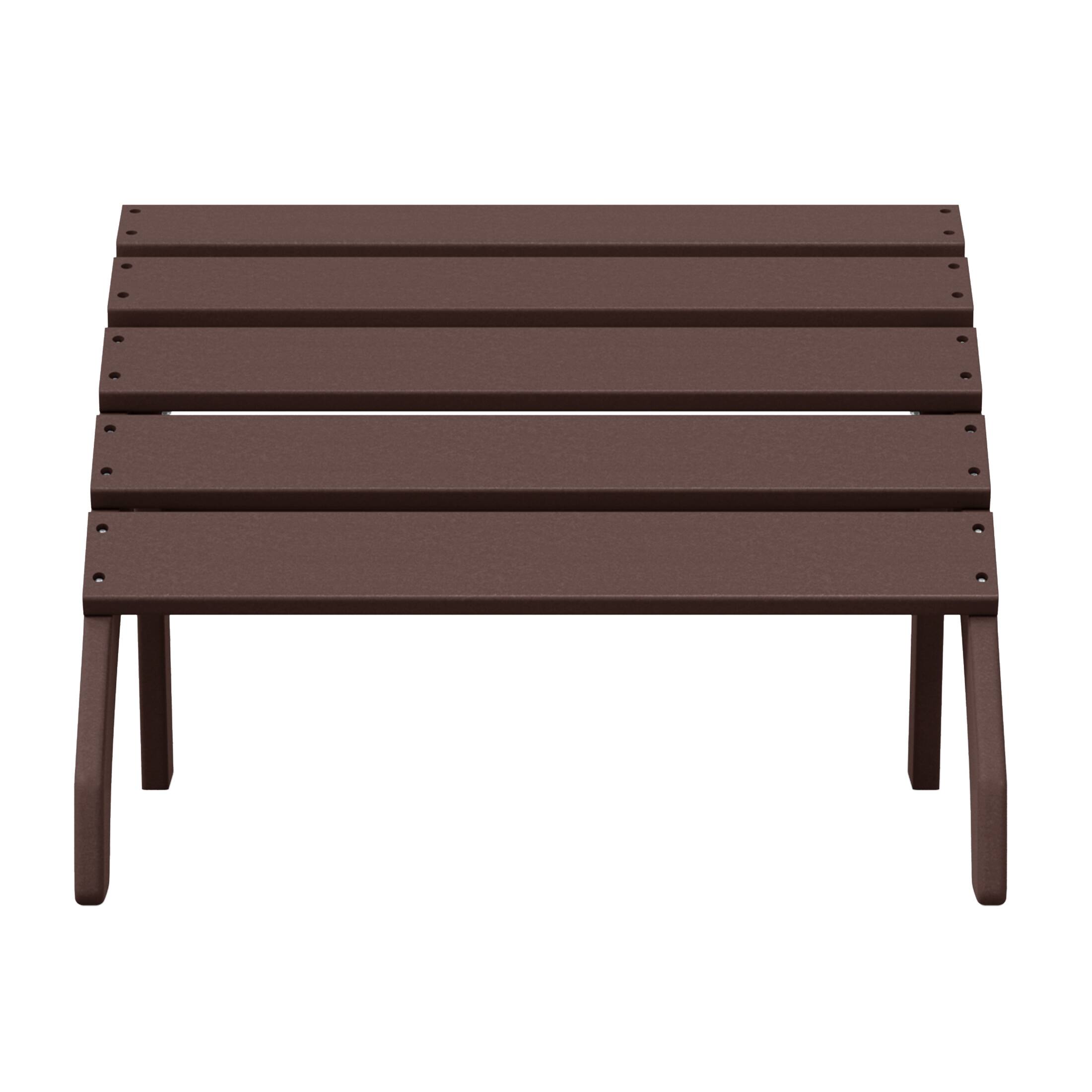 Front. WestinTrends - WestinTrends Dylan Outdoor Patio HDPE Adirondack Ottoman Footrest - Dark Brown.