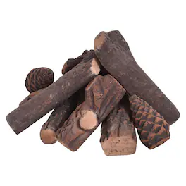 Mondawe - 9 pcs Ceramic Fireplace Imitation Wood Propane Log Set - Original wood figure