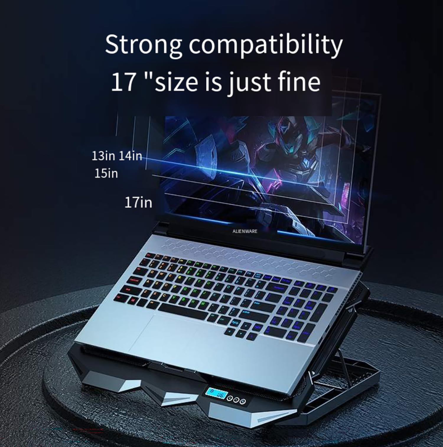 Strong compatibility  
17" size is just fine  
13in 14in 15in 17in  
ALIENWARE