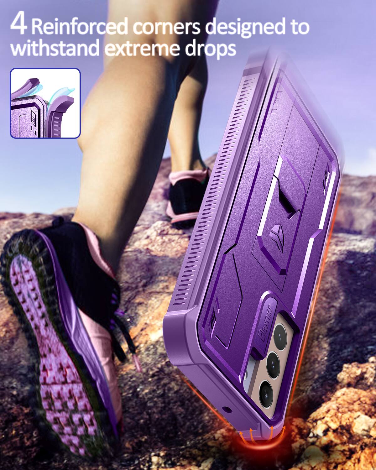 4 Reinforced corners designed to withstand extreme drops