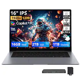 Samsung - Upgraded - Galaxy Book6 16" FHD+ Touch Laptop,Intel Ultra 7 355,16GB RAM,2TB SSD+1TB Dock,Backlit,Fingerprint,Win 11 - Gray
