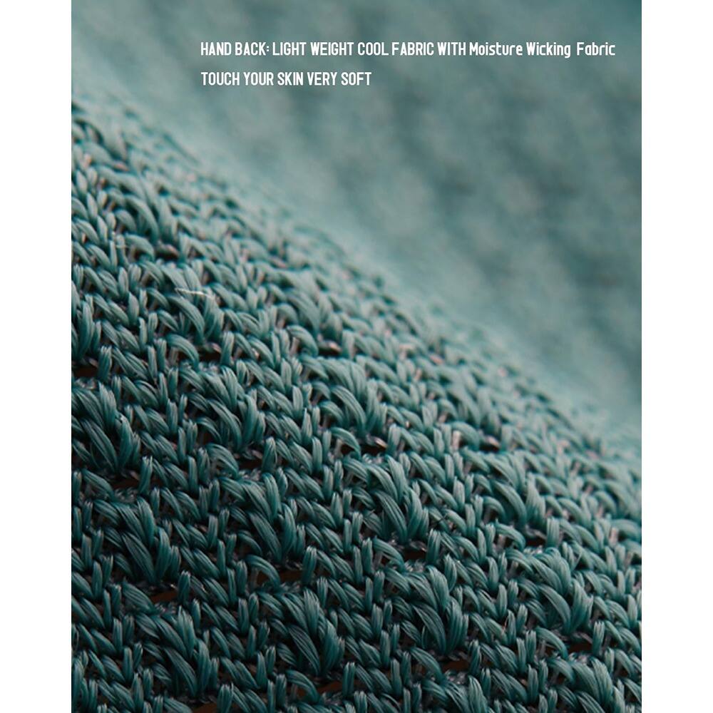 HAND BACK: LIGHT WEIGHT COOL FABRIC WITH Moisture Wicking Fabric  
TOUCH YOUR SKIN VERY SOFT