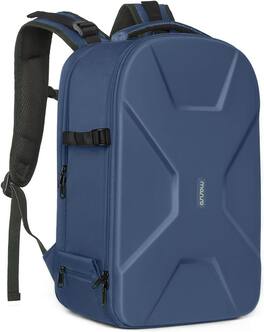 mosiso - Camera Backpack 15-16 inch Waterproof Hardshell Camera Bag with Tripod Holder&Laptop Compartment - Steel Blue