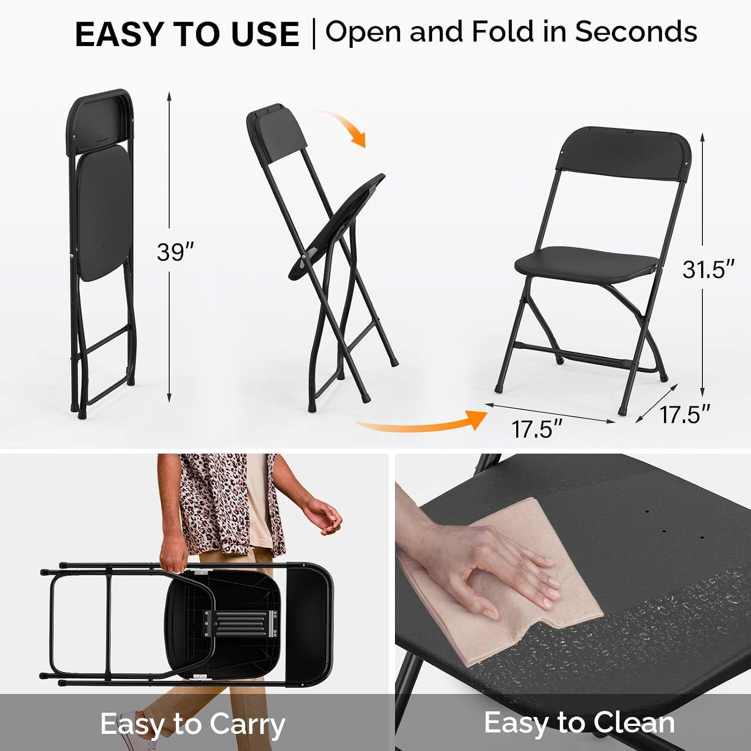 EASY TO USE | Open and Fold in Seconds

39" 31.5" 17.5" 17.5"

Easy to Carry

Easy to Clean