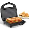 OSTBA - Sandwich Maker Panini Press, 2 Slice Grilled Cheese Maker with Non-stick Grill Plates, Indicator Lights - Black