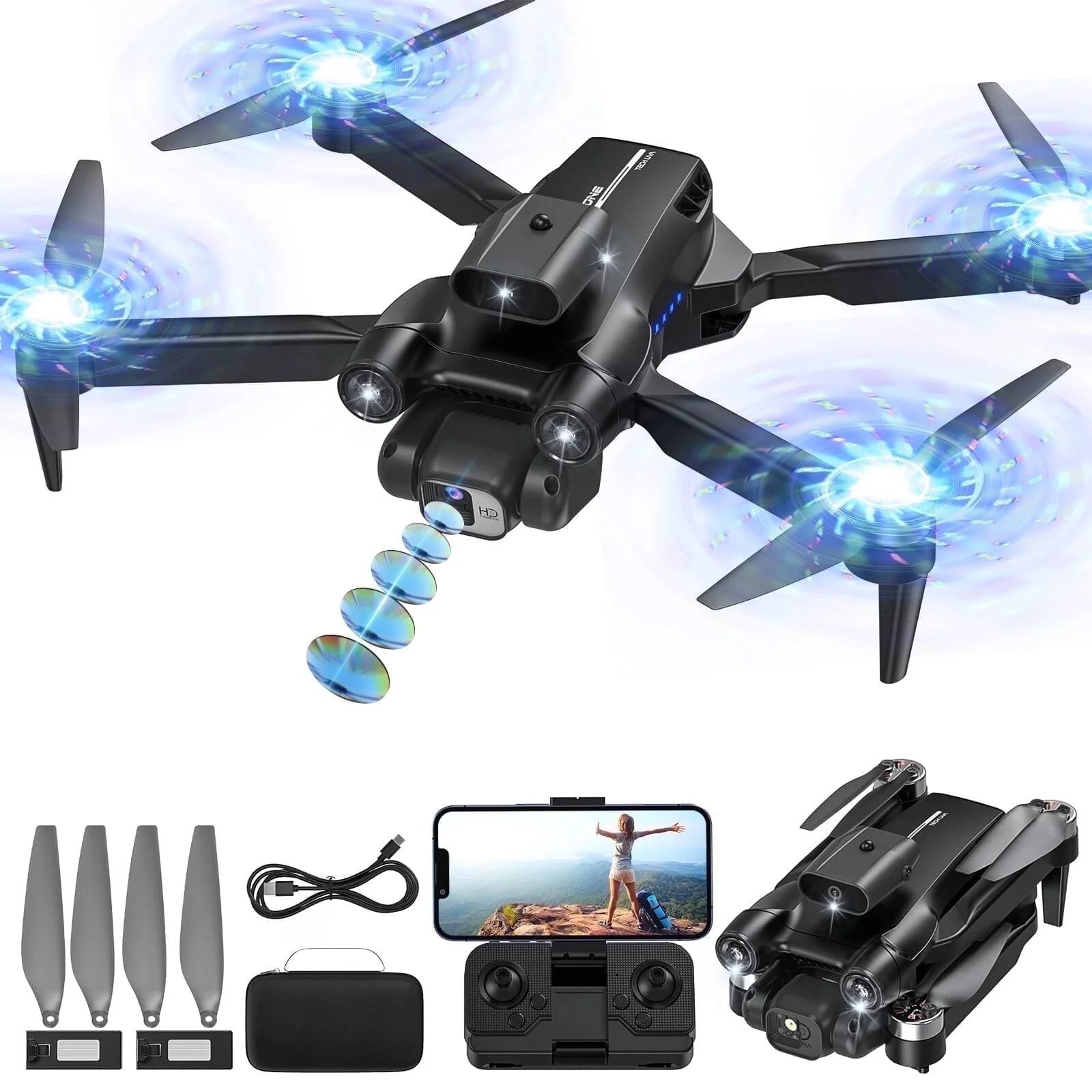Front. VILINICE - Drone with Camera, FPV Drone with Brushless Motor, One Key Take Off/Landing, Gesture Selfie, 3 Speed Modes.