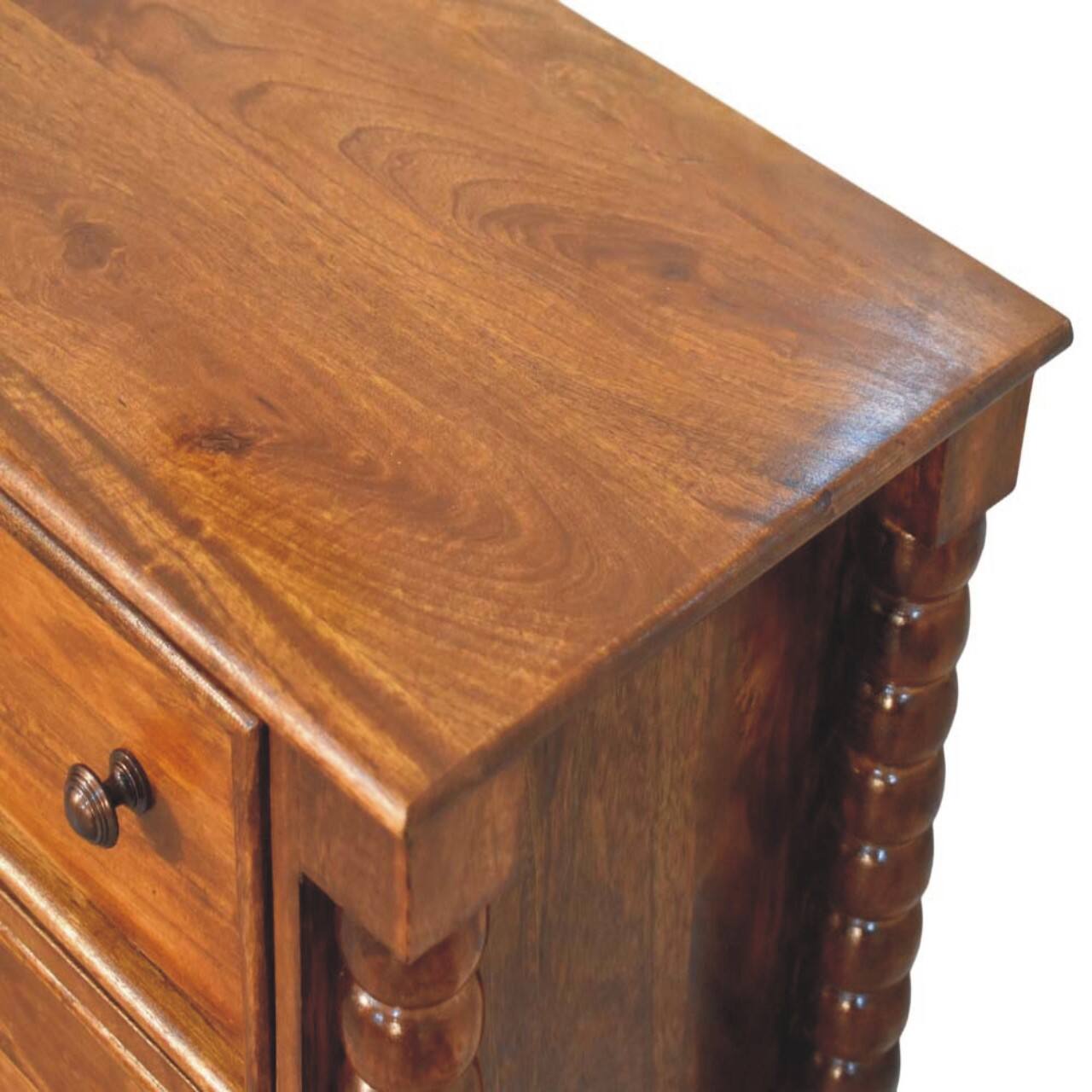 Alt View 2. Artisan Furniture - Artisan Furniture Solid Wood Spindle Three Drawer Chest, Brown - Brown.