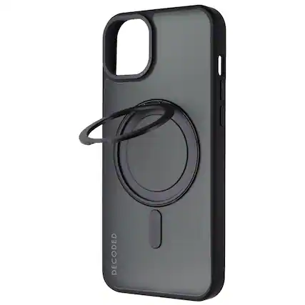 Front. DECODED - Decoded 360 Loop Stand Back Cover Case for MagSafe - for iPhone 15 Plus - Black - Black.