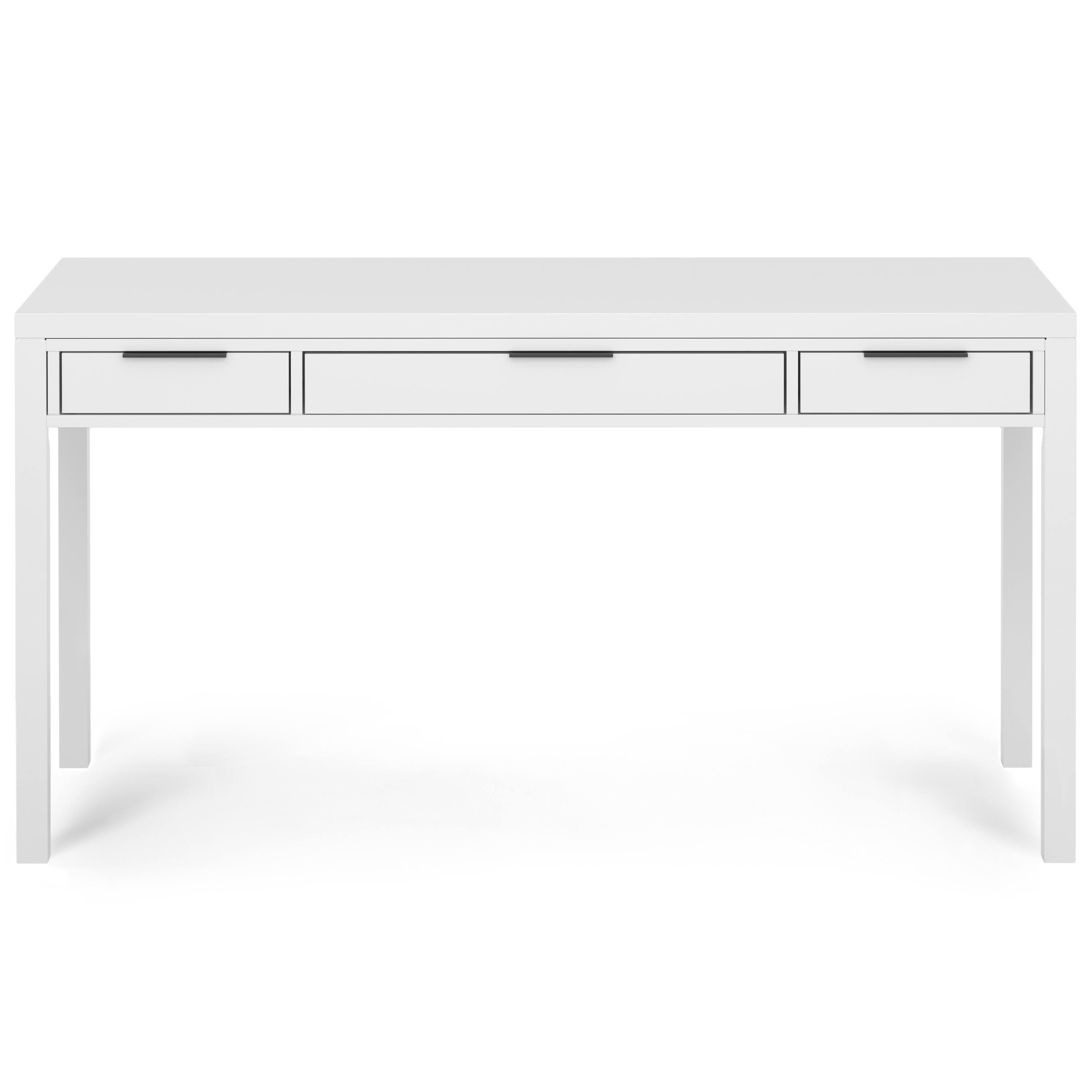 Left. Simpli Home - Hollander 60 inch Wide Solid Wood Desk in White - White.
