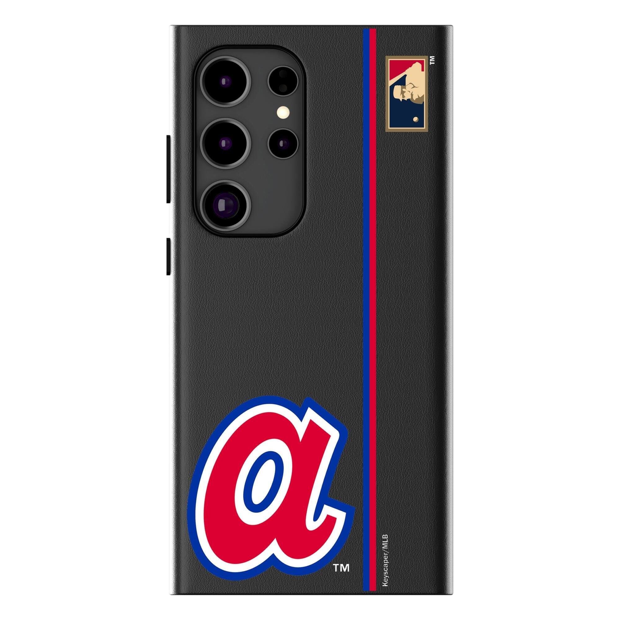 Front. Keyscaper - Atlanta Braves Galaxy Magnetic Bump Case - S25 Ultra - Black.