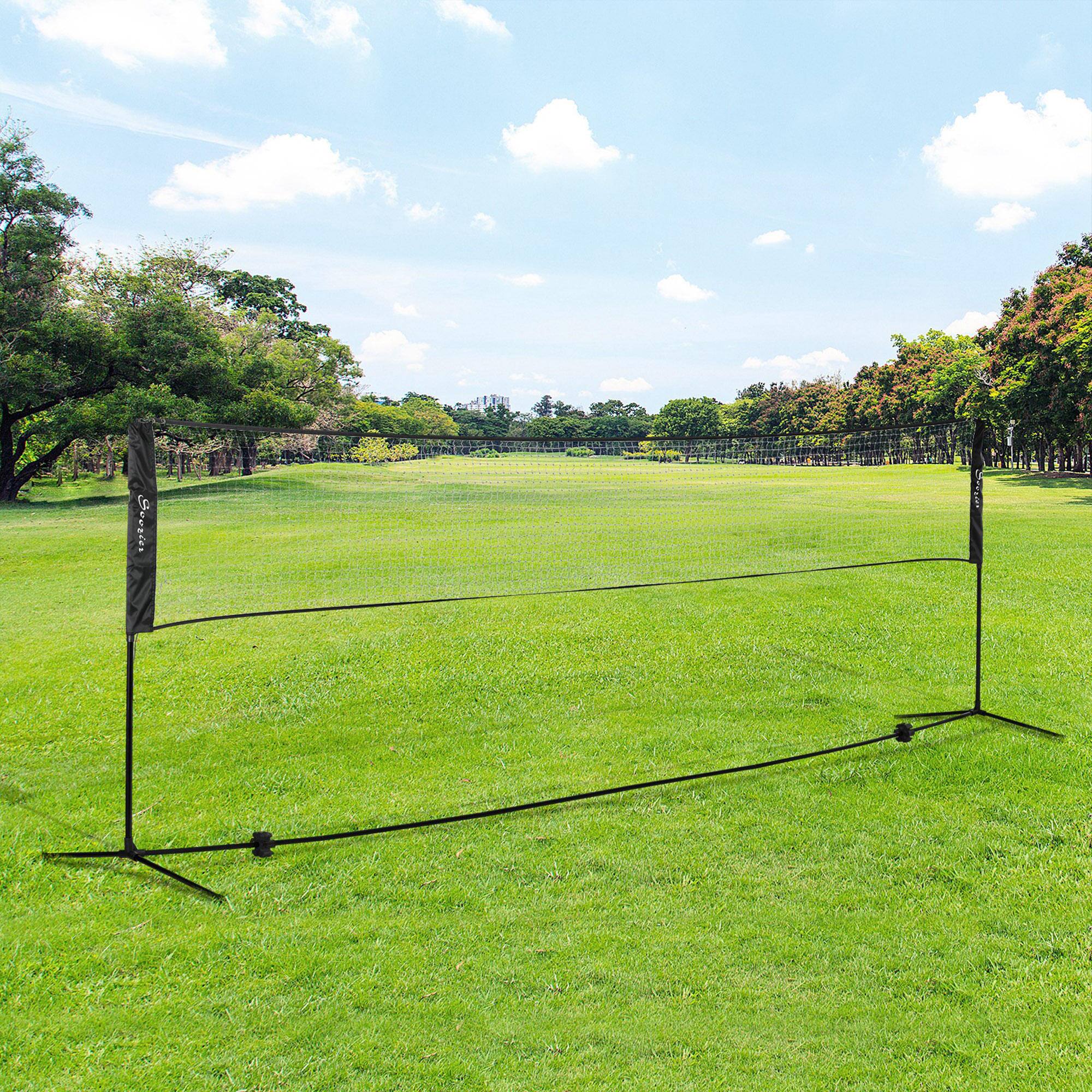Alt View 1. Soozier - Badminton Set, Height Adjustable for Pickleball, Volleyball, Badminton, Backyard, Beach - Black.