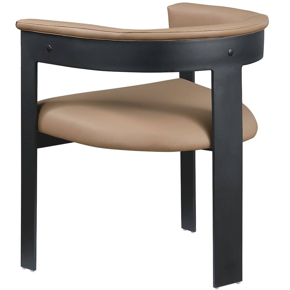 Alt View 4. Meridian Furniture - Romeo Tan Vegan Leather Dining Chair, Set of 2 - Brown.