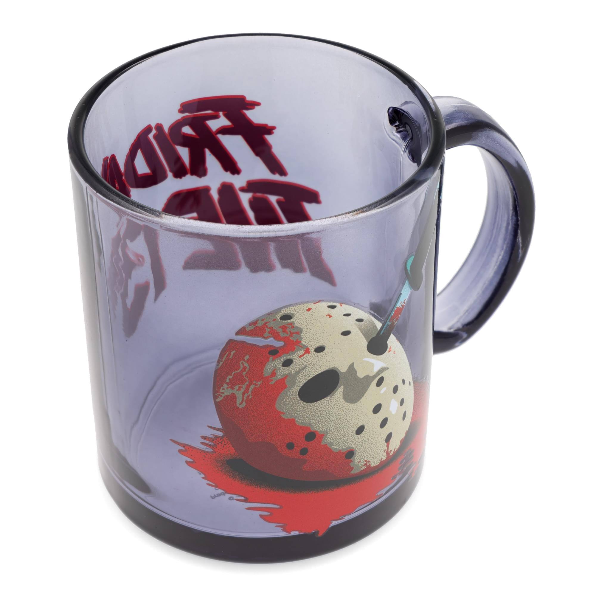 Alt View 10. Silver Buffalo - Friday the 13th Jason Voorhees Mask Glass Mug | Holds 18 Ounces - Clear.