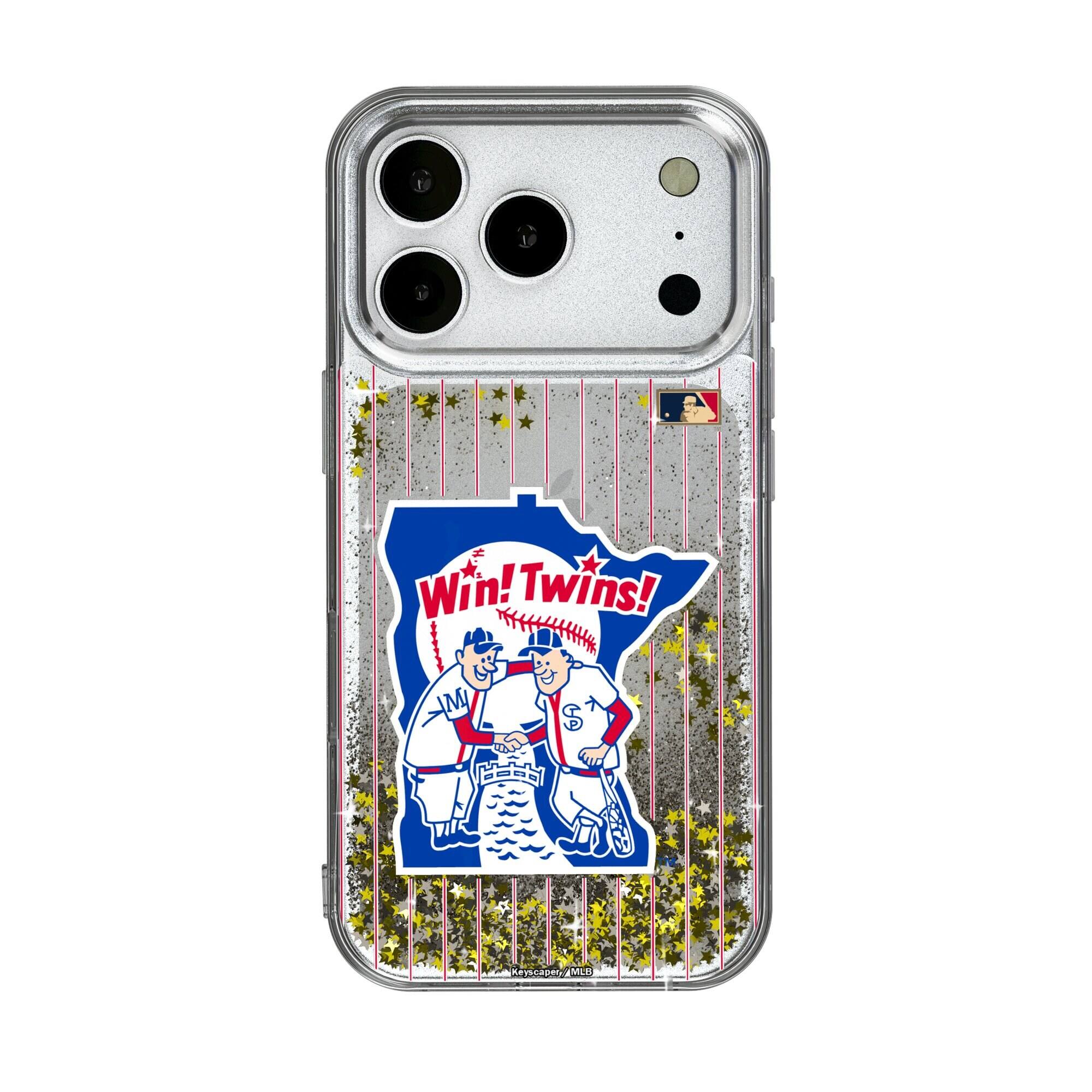 Keyscaper - MLB - Minnesota Twins - 1976-1986 Cooperstown Pinstripe iPhone Glitter Case - 13 - Multicolor
