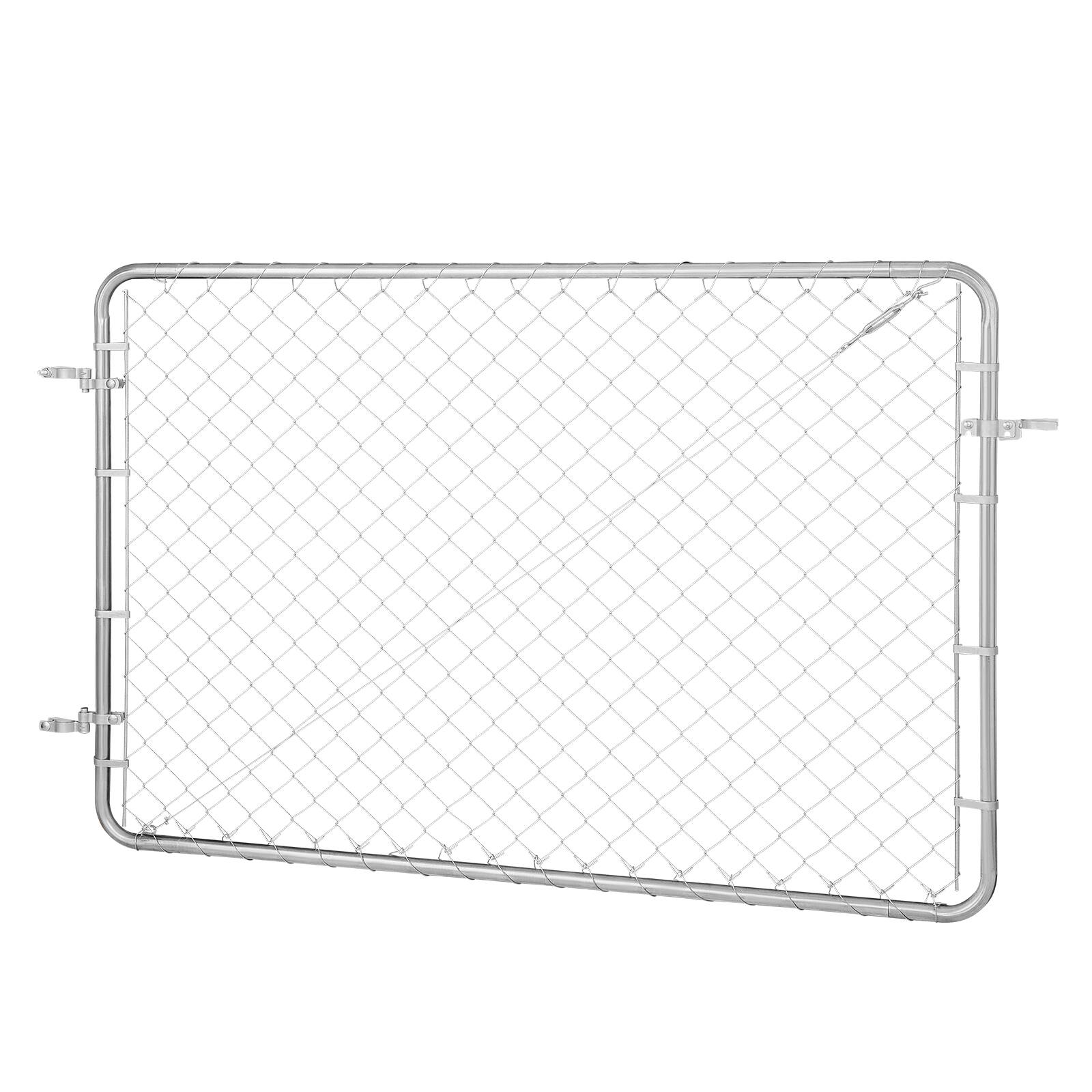 Alt View 5. VEVOR - Chain Link Fence Gate, 72 x 48 in, Adjustable Chain Link Fence Panel, Fit 2.2-6 ft (W) x 6 ft (H) Garden Fence Gate - Galvanized.