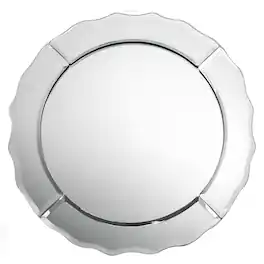 American Atelier - Mirror Glass Charger Plate 13" Round Scallop Edge - Clear