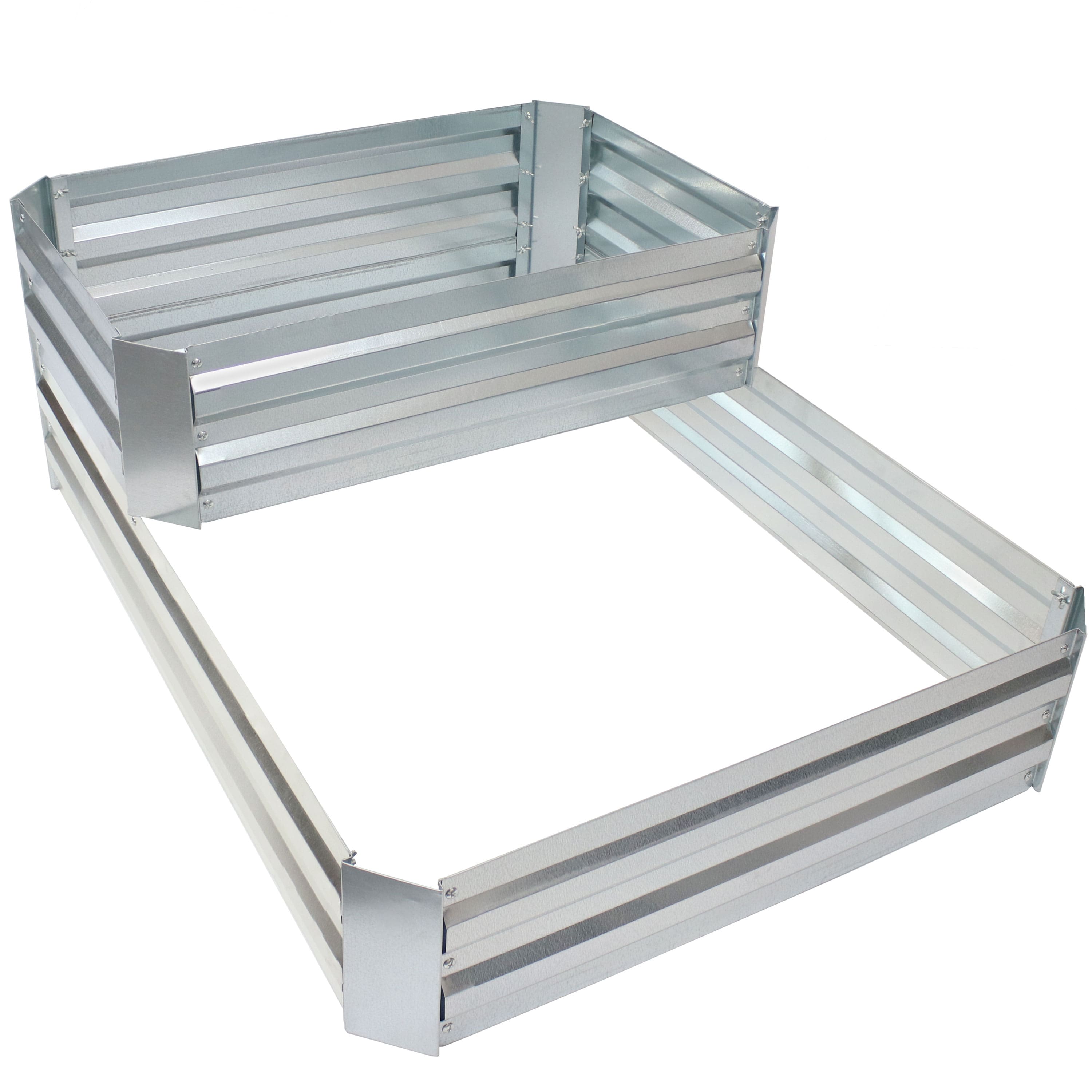 Sunnydaze - 2-Tier Galvanized Steel Raised Garden Bed - 17.5 in H - Silver price history on PriceWatchPro