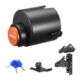 VEVOR - Trailer Lock, Fits 2-5/16-Inch Cast Ball Couplers, Heavy Duty Hitch Lock with 3 Keys Secures Security Chains - Black