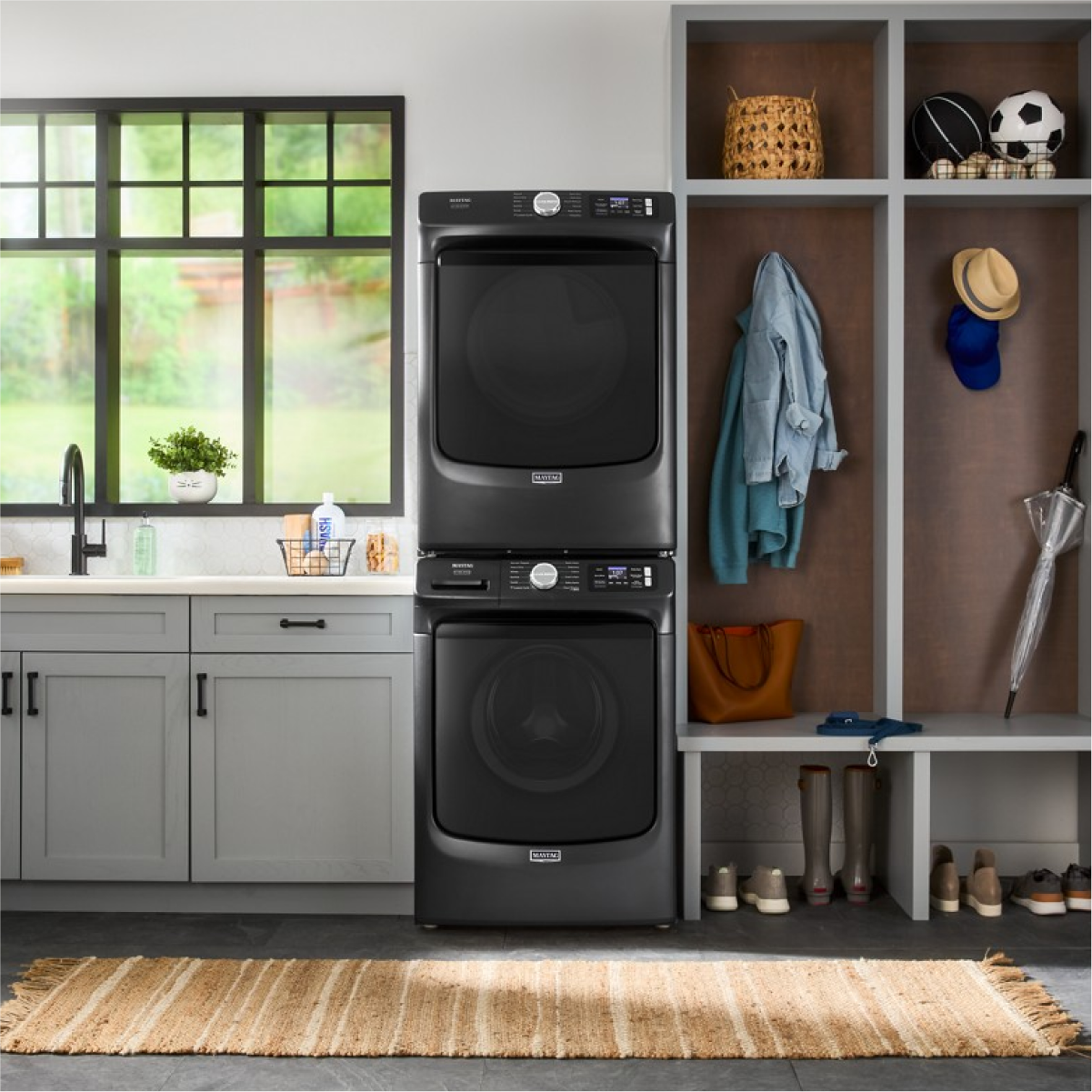 Alt View 8. Maytag - Maytag - 5.0 Cu. Ft. High-Efficiency Smart Front Load Washer with Steam and Pet Pro System - Volcano Black - Volcano Black.