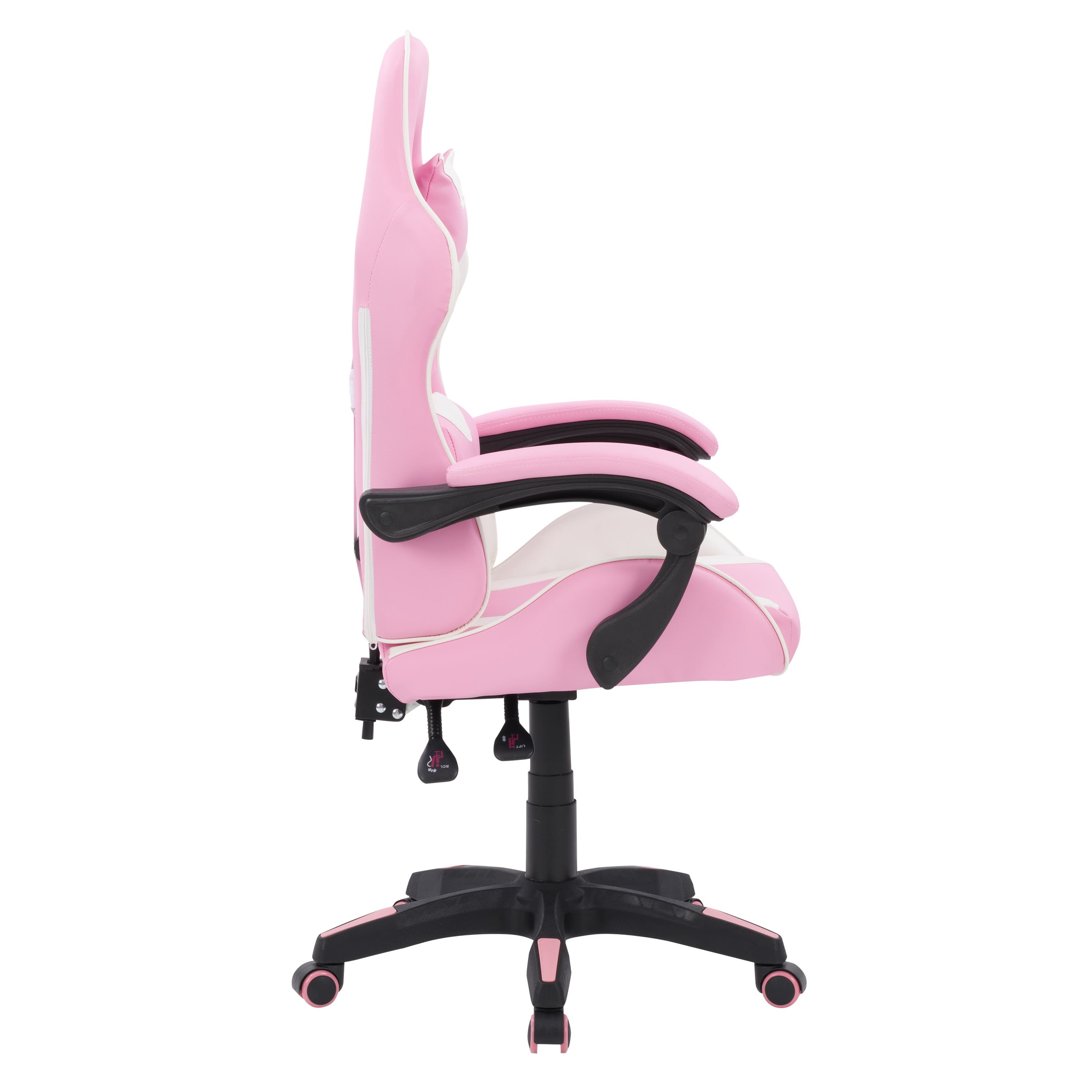 Alt View 12. CorLiving - Ravagers Gaming Chair - Pink and White.