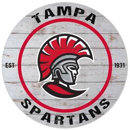 Jardine - University of Tampa Spartans 20'' x 20'' Indoor/Outdoor Weathered Circle Sign - White