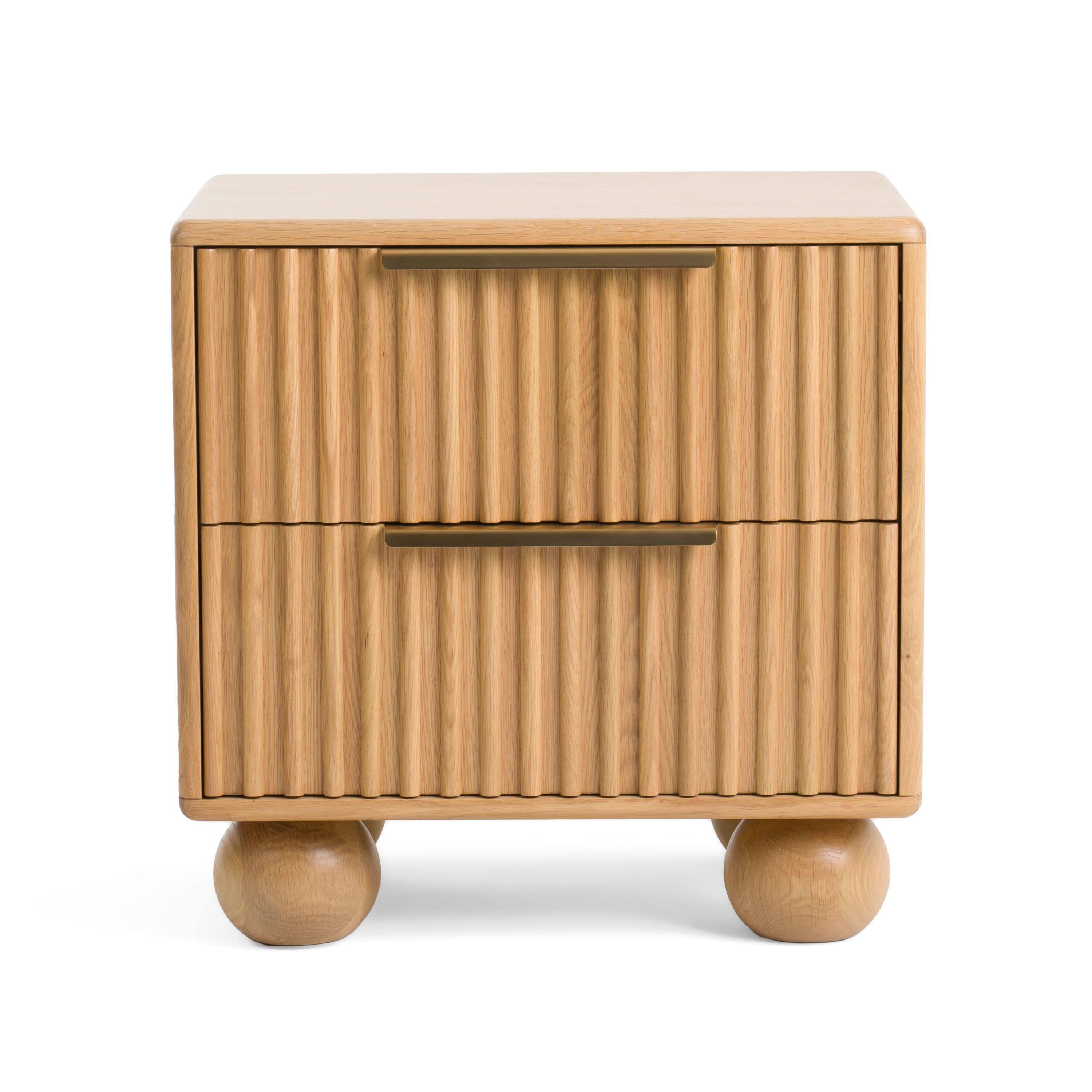 Manhattan Lane Cid Joya 25 Inch Nightstand, 2 Drawers, Natural Solid ...
