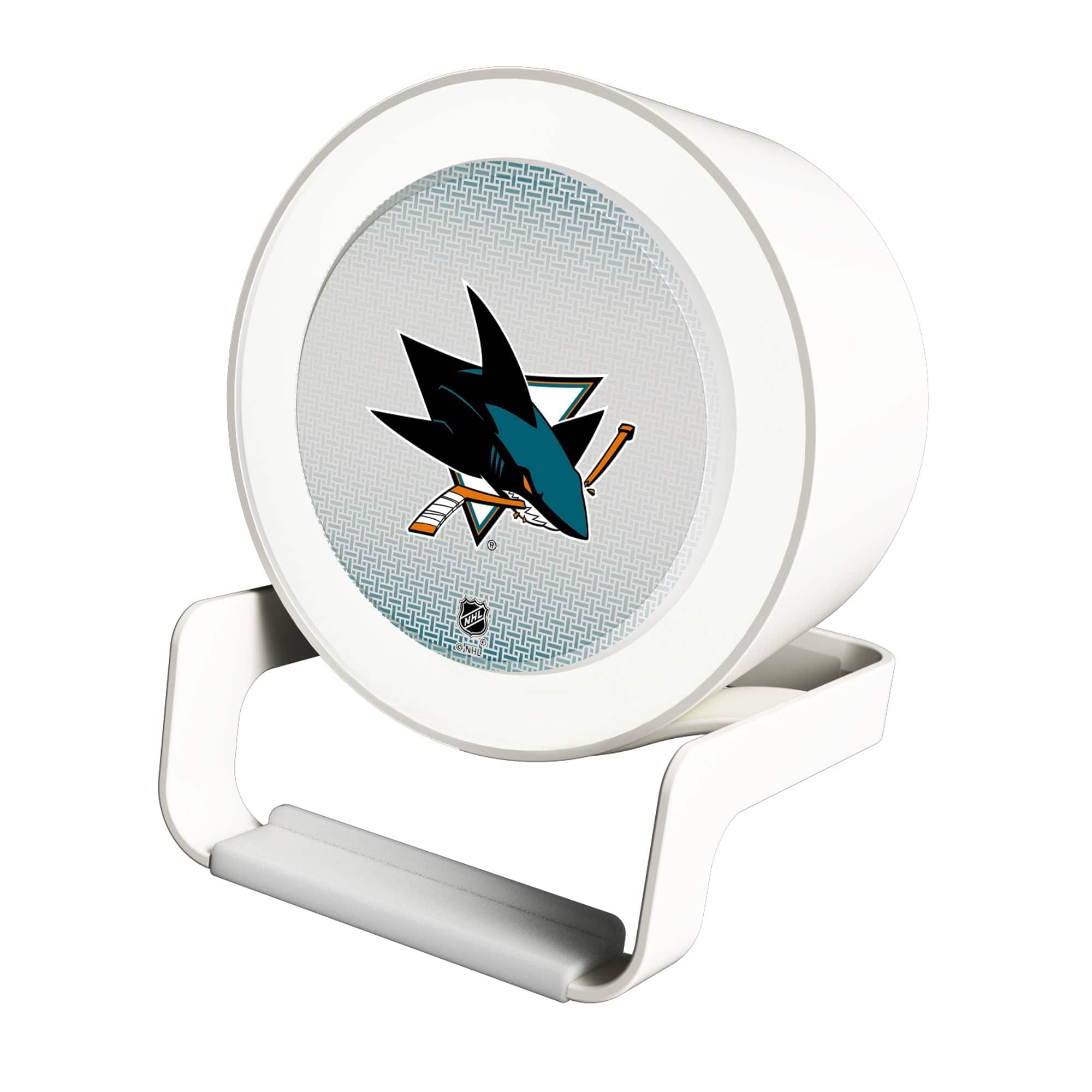 Keyscaper - San Jose Sharks Linen Print Nightlight Charger & Bluetooth Speaker - White