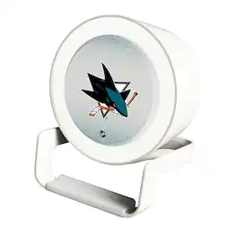 Keyscaper - San Jose Sharks Linen Print Nightlight Charger & Bluetooth Speaker - White