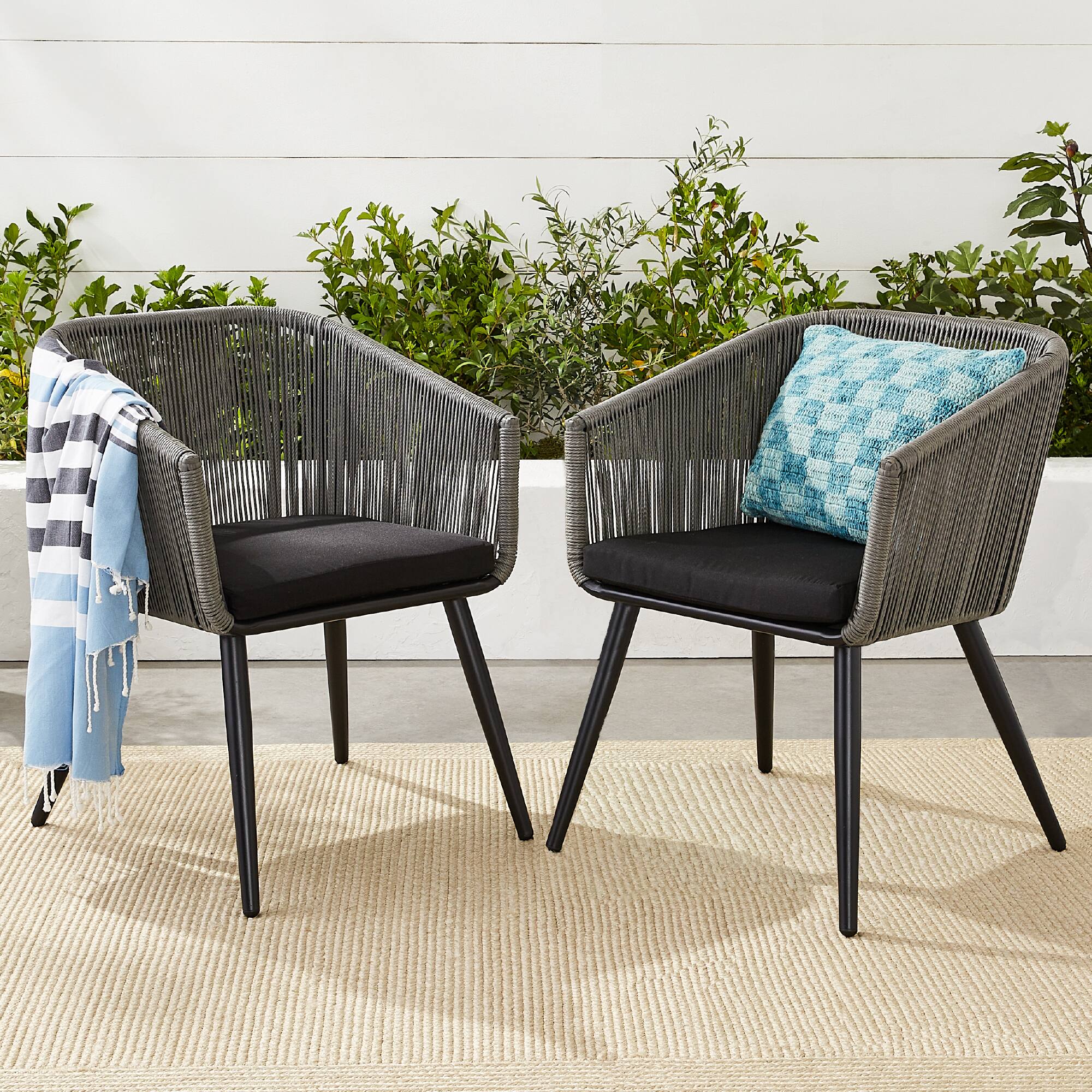 Best Choice Products - Set of 2 Indoor Outdoor Patio Dining Chairs Woven Wicker Seating Set 250lb Capacity - Gray/Black price history on PriceWatchPro