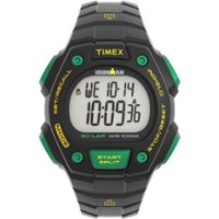 Timex - Men's Ironman Classic 30 41mm Watch - Black Strap Digital Dial Black Case - Black - Front_Zoom