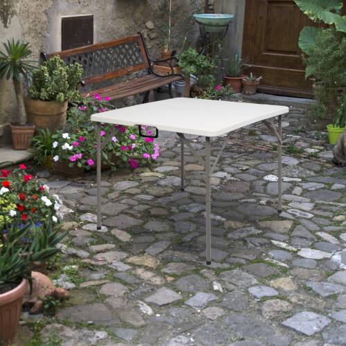 Alt View 9. Winado - 34in Foldable Square Table, Commercial Portable Plastic Dining Table for Kitchen Indoor Outdoor Party Wedding Event - White.