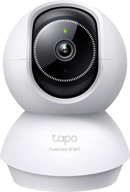 TP-Link - Tapo Pan-Tilt 360° Viewing Coverage, 2K Crystal-Clear Video, Home Security Camera - No Monthly Fees - White
