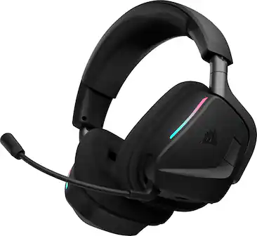 Front. CORSAIR - VOID v2 Max Wireless Gaming Headset with 2.4GHz + Bluetooth Simultaneous for PC, PS5, PS4, Switch, Mobile - Carbon.