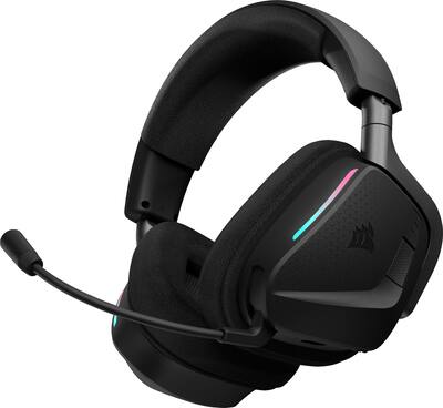 Front. CORSAIR - VOID v2 Max Wireless Gaming Headset with 2.4GHz + Bluetooth Simultaneous for PC, PS5, PS4, Switch, Mobile - Carbon.
