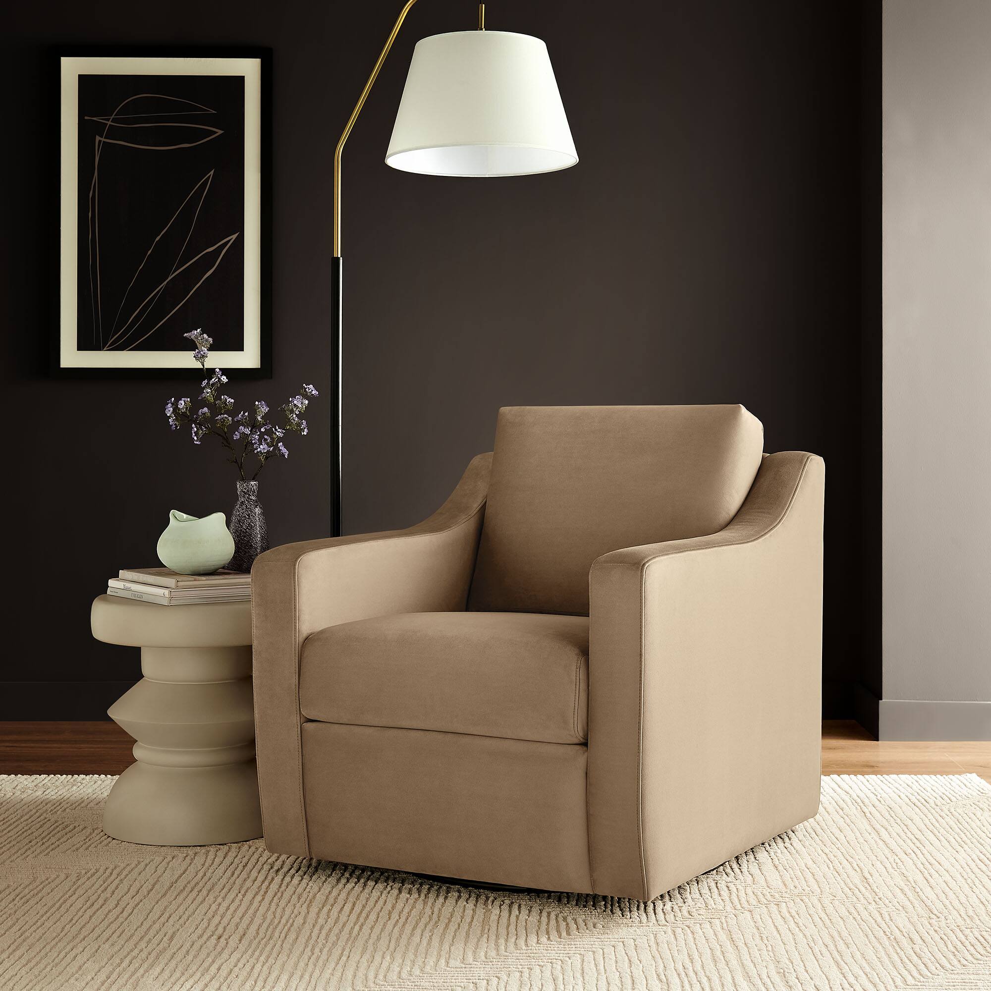 Alt View 4. Modway - Liora Performance Velvet Armchair by Modway - Brown.